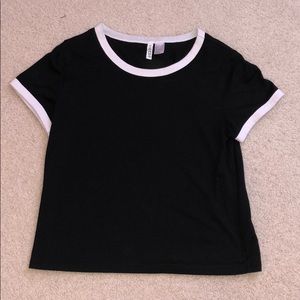 Black Tee with White Trim